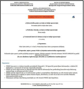 Upozorenje: Povremeno jaki do olujni udari vjetra