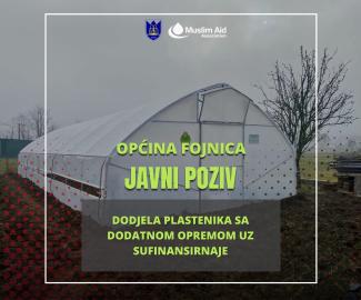 Javni poziv za podno&scaron;enje zahtjeva za dodjelu plastenika od 100 m2